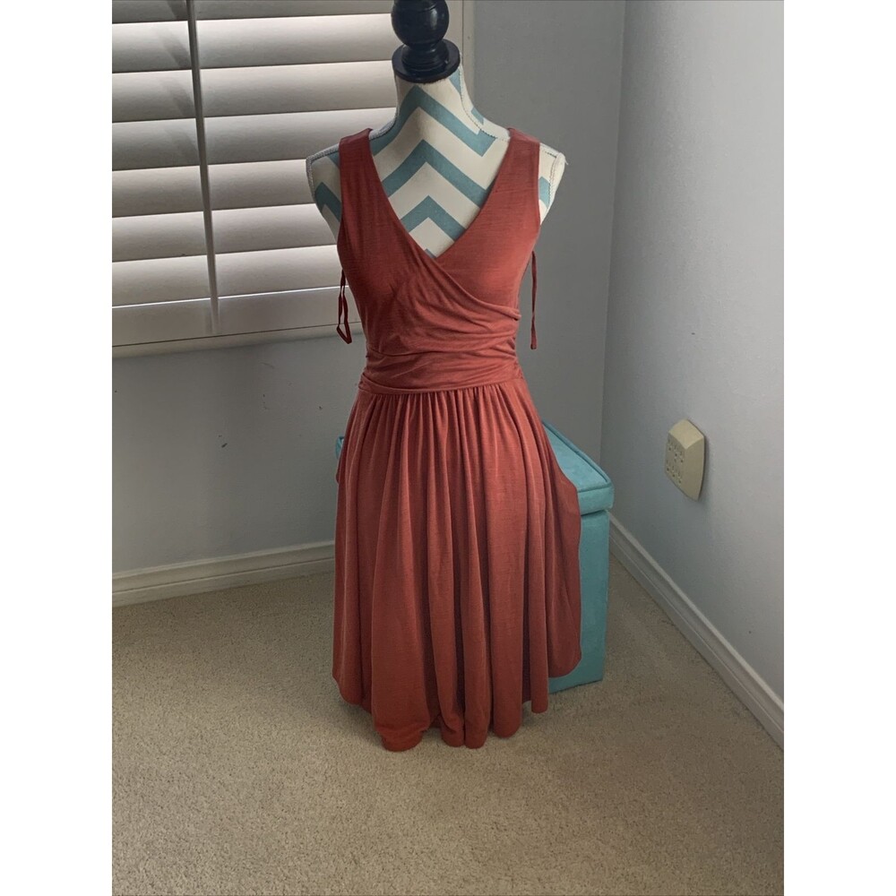 anthropologie maeve Brick Red Dress Sleeveless XS